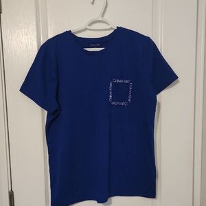 Calvin Klein Boys Cobalt Blue Logo Pocket Tee